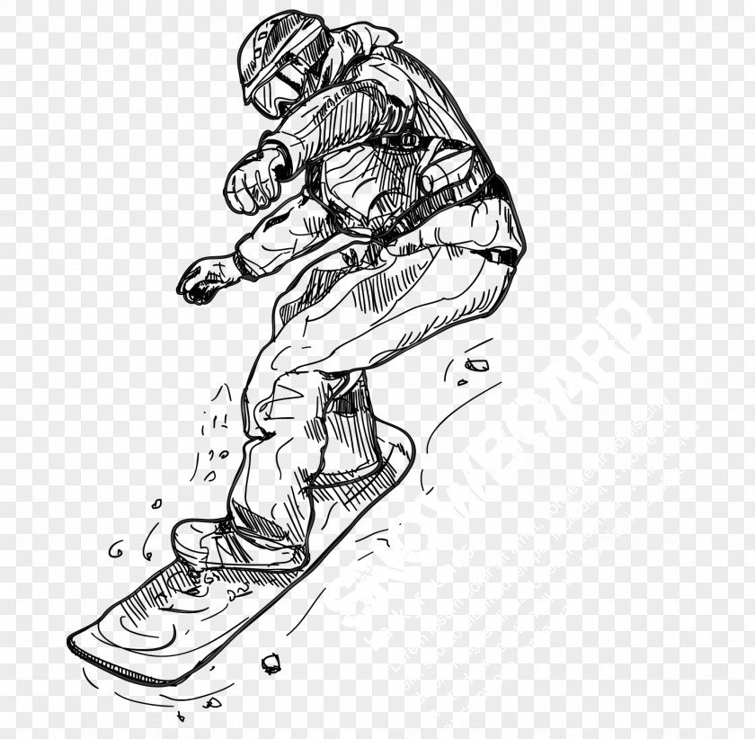 Skateboard Teenager Black And White Sports Equipment Sketch PNG