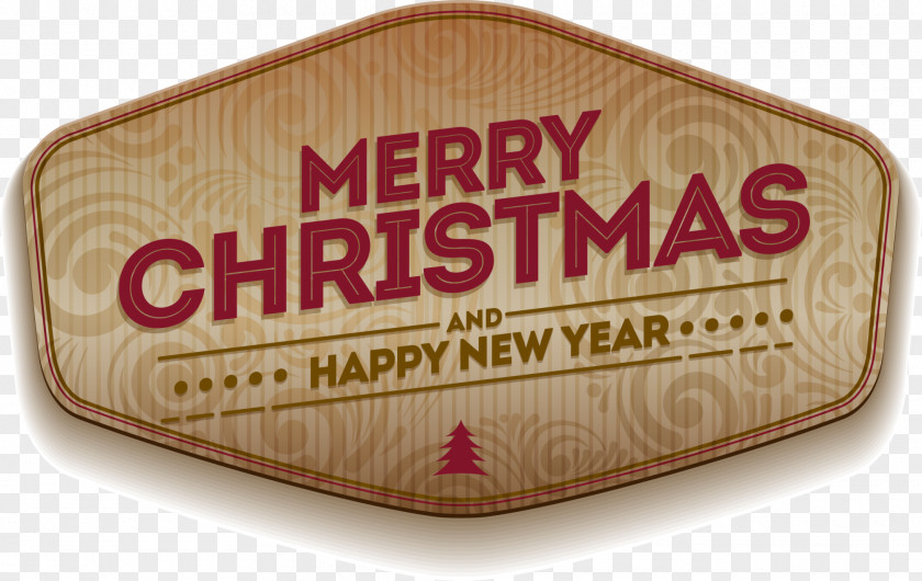 Yellow Christmas Tree Label Santa Claus Wish New Year PNG
