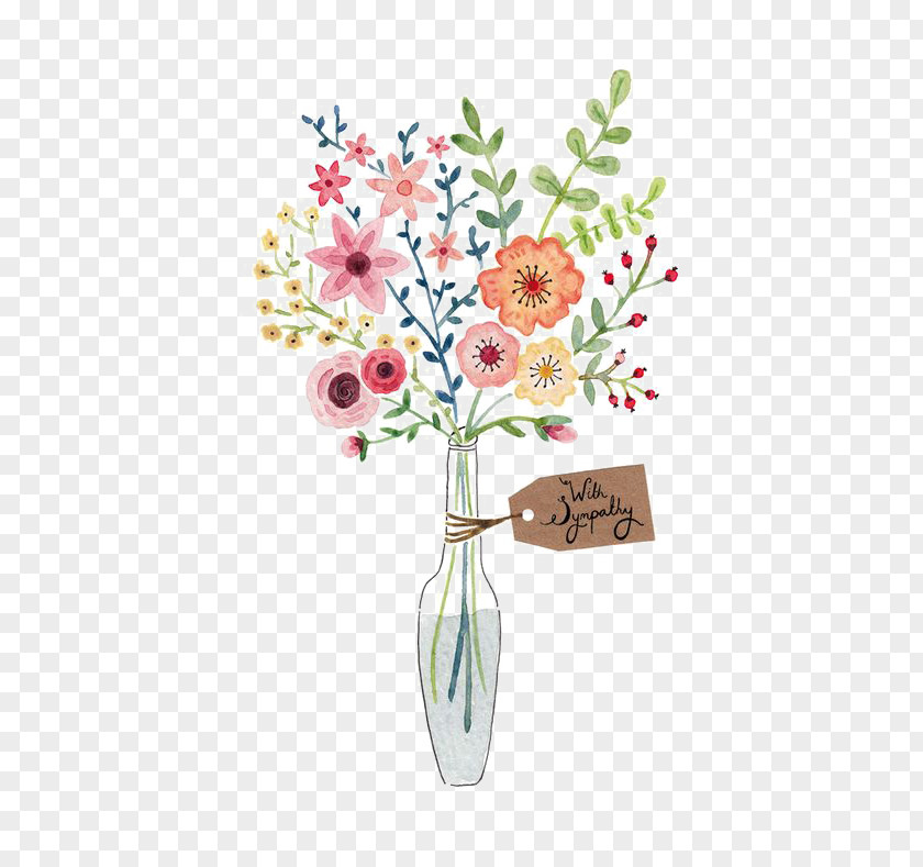 Vase Flower Drawing Illustration PNG