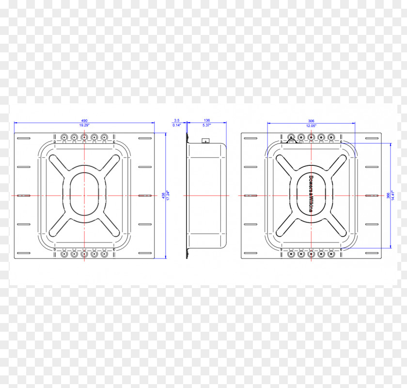 Bower Bowers & Wilkins BB 6C Backbox Loudspeaker Product Pattern PNG