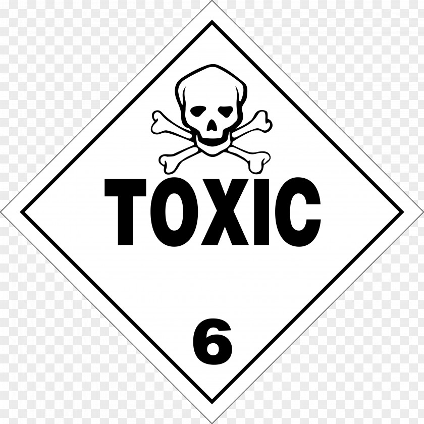 Hazardous Substance Dangerous Goods Placard Transport HAZMAT Class 6 Toxic And Infectious Substances Material PNG