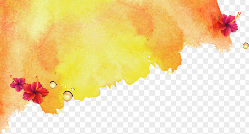 Yellow Edge Watercolor Painting PNG