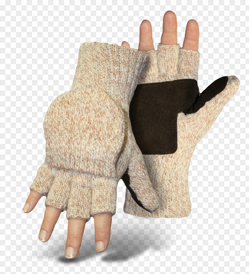 Palm Black Finger Glove Mitten Wool Tweed PNG