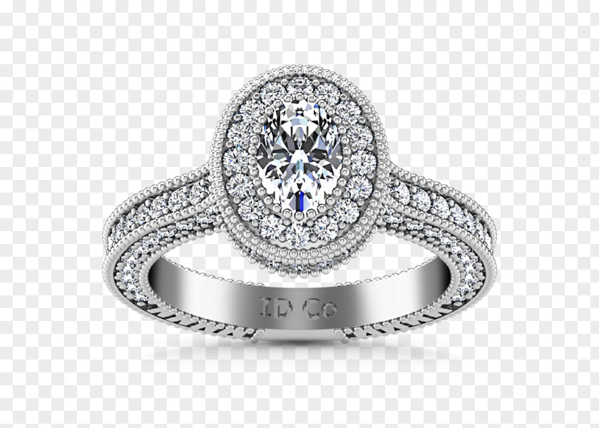 Ring Halo Wedding Engagement Sapphire Silver PNG