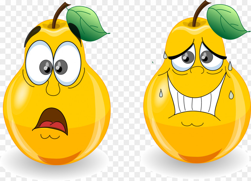 Pear Expression Vector Cartoon Material, PNG