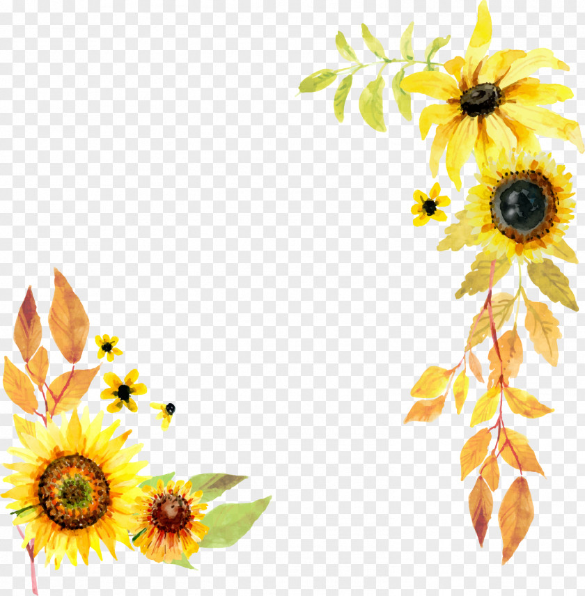 Vector Hand-painted Sunflower Common Red 2018 Nissan LEAF PNG