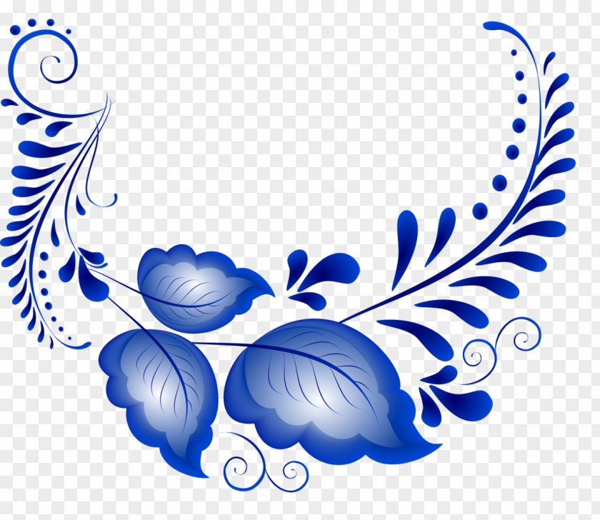 Painting Gzhel Folk Art Ornament Stock Illustration PNG