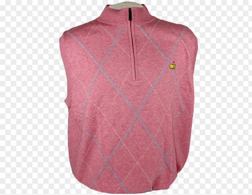 Sweater Vest Sleeve Pink M Neck Outerwear PNG