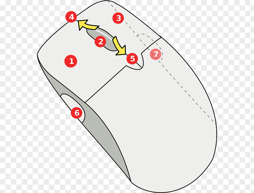 Mouse Painted Computer Button Clip Art PNG