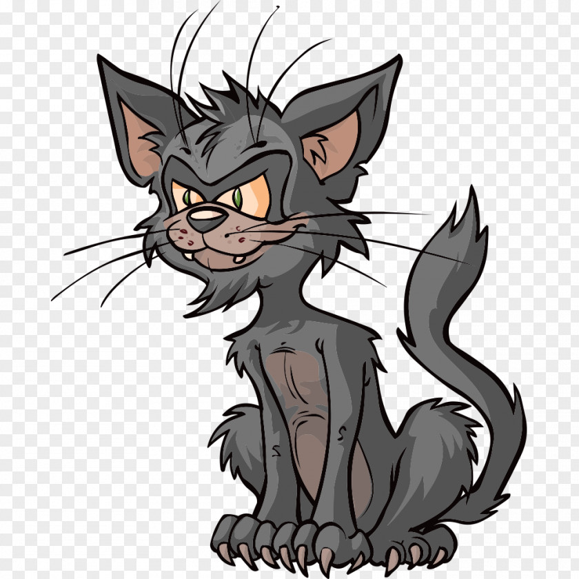 Vector Kitten Black Cat Drawing PNG