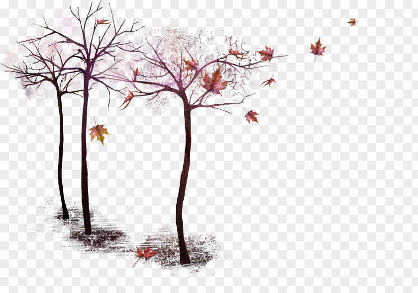 Late Autumn Trees Pattern Tree Clip Art PNG