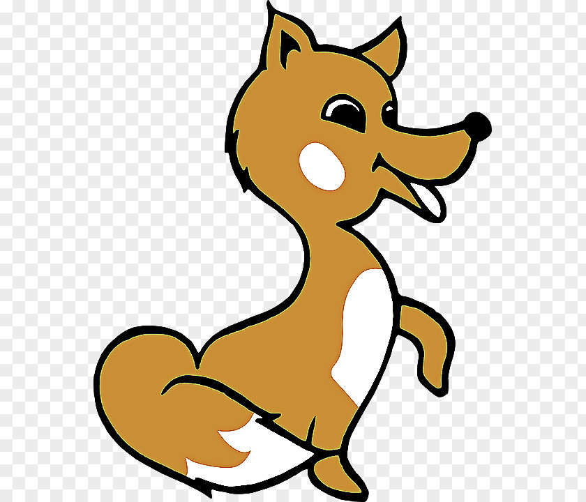 Line Art Fox Cartoon Clip Tail Animal Figure Red PNG