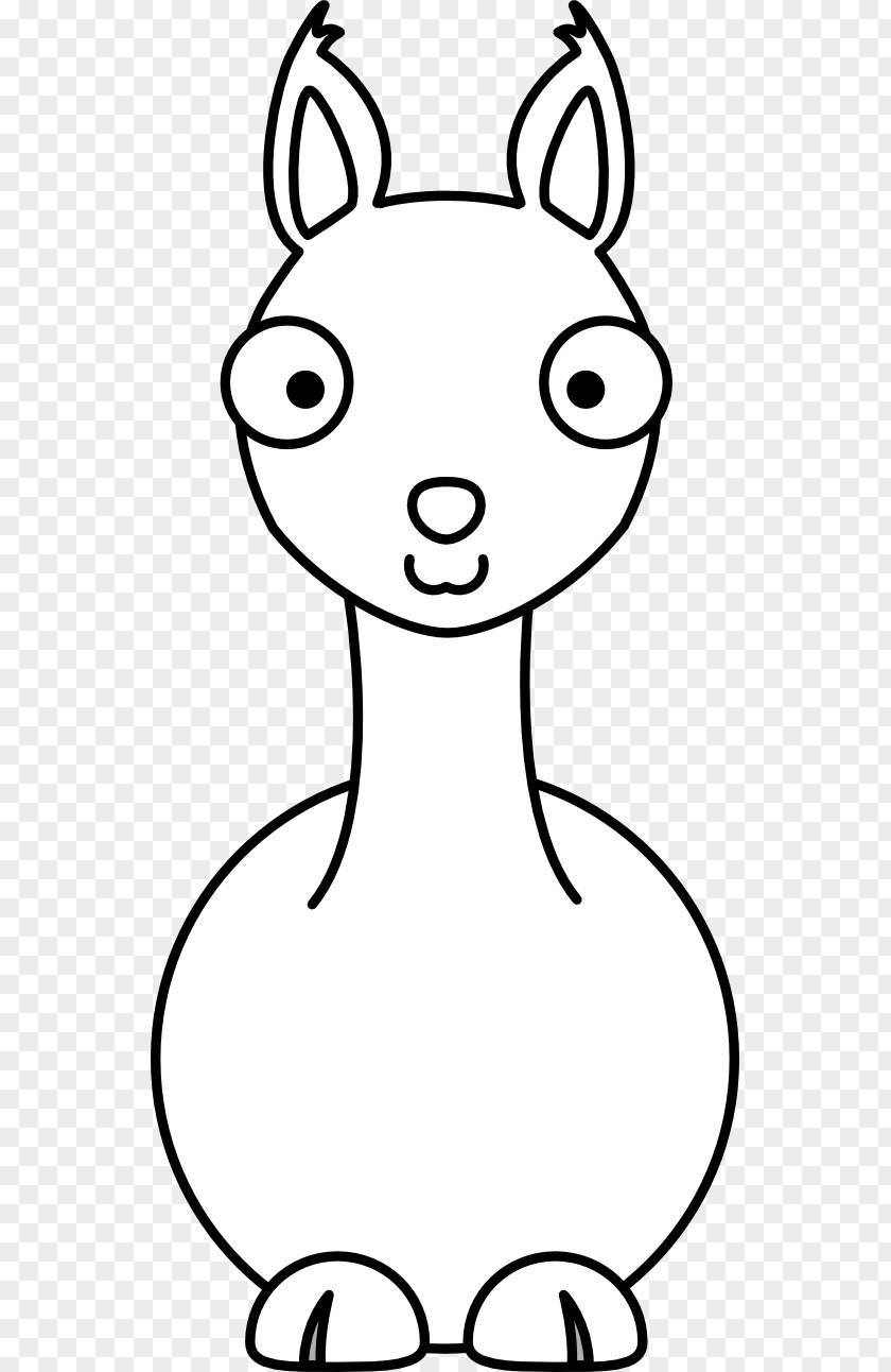 Llama Outline Alpaca Cartoon Clip Art PNG