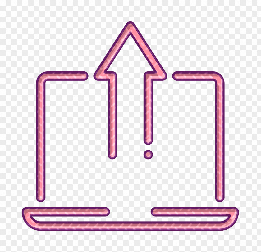 Pink Upload Icon Arrow Laptop PNG