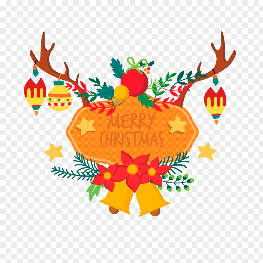 Vector Christmas Elk Element Santa Claus Royal Message Gift Stocking PNG