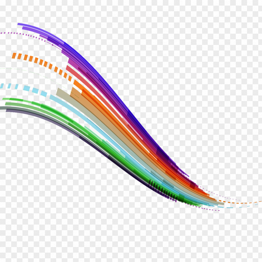 Flow Lines Color Abstract Art Euclidean Vector PNG