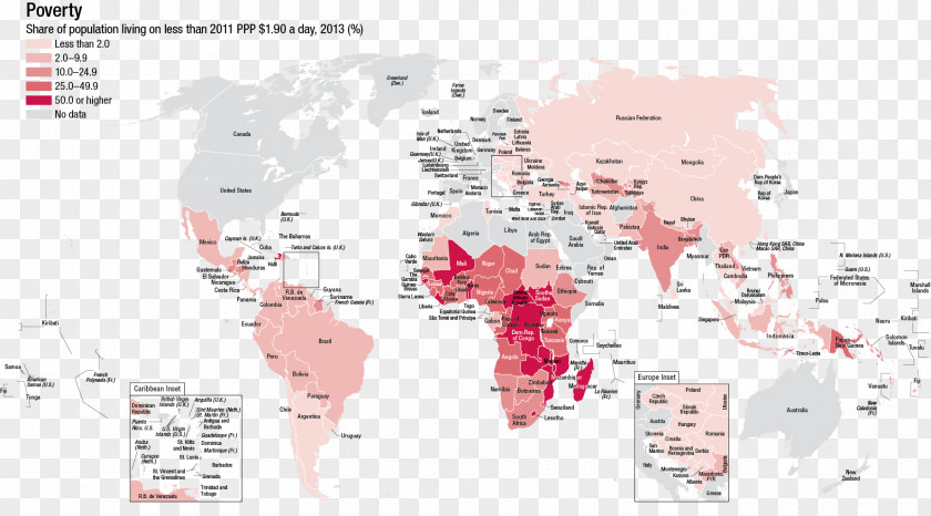 Map World Poverty PNG