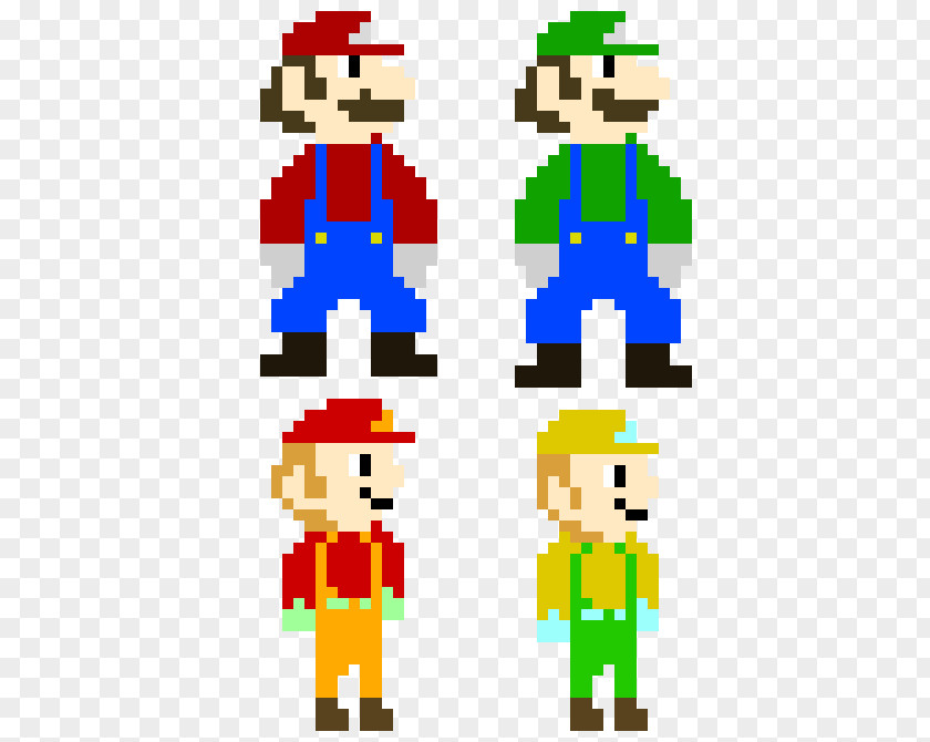Super Mario Pixel Bros. 3D World Luigi PNG