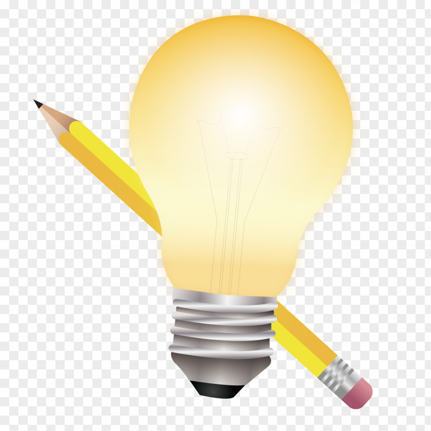 Vector Bulb Pencil Incandescent Light Euclidean PNG