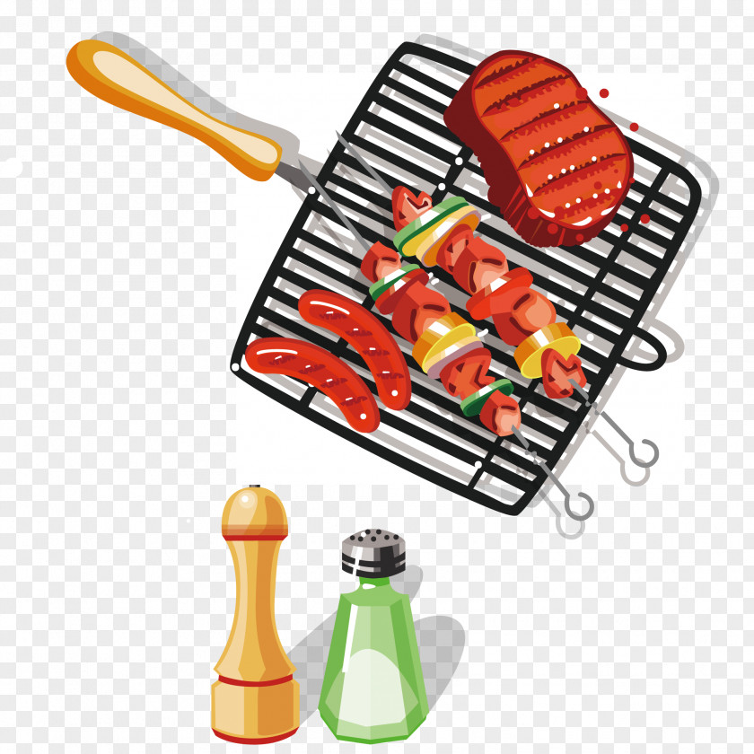 Barbecue Grills, Salt And Pepper Vector Material Bulgogi Grilling PNG