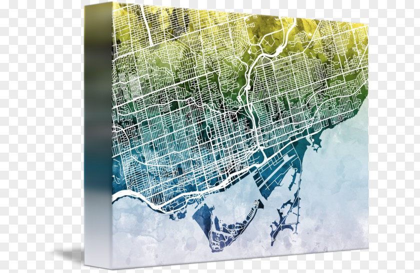 Gallery Wrap Canvas Map Street Art PNG