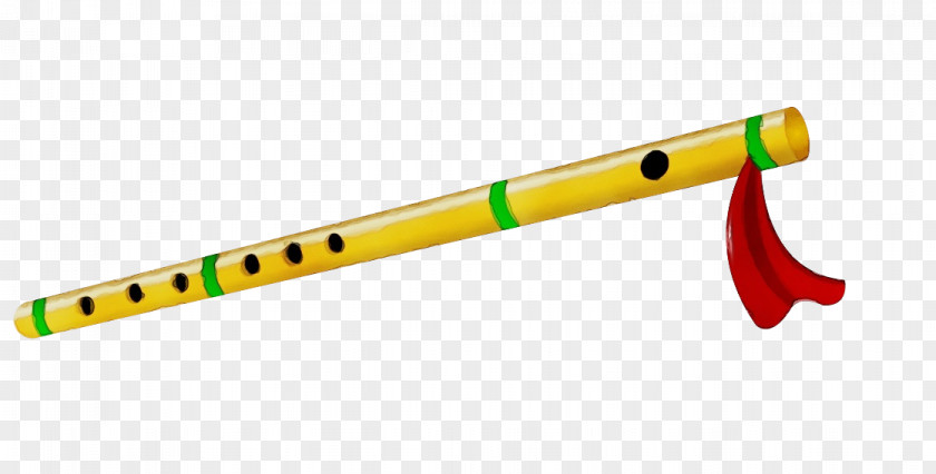 Tin Whistle Bansuri Wind Instrument Flageolet Yellow PNG