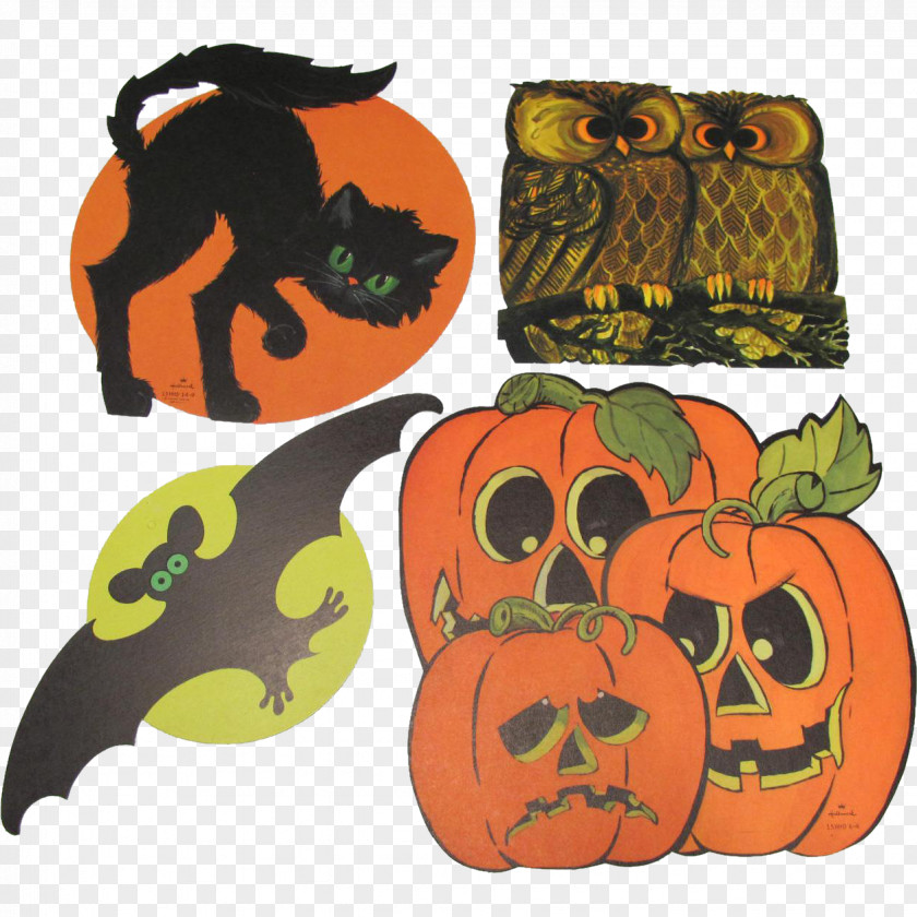 Owl Bat Halloween Pattern Jack-o'-lantern Font PNG