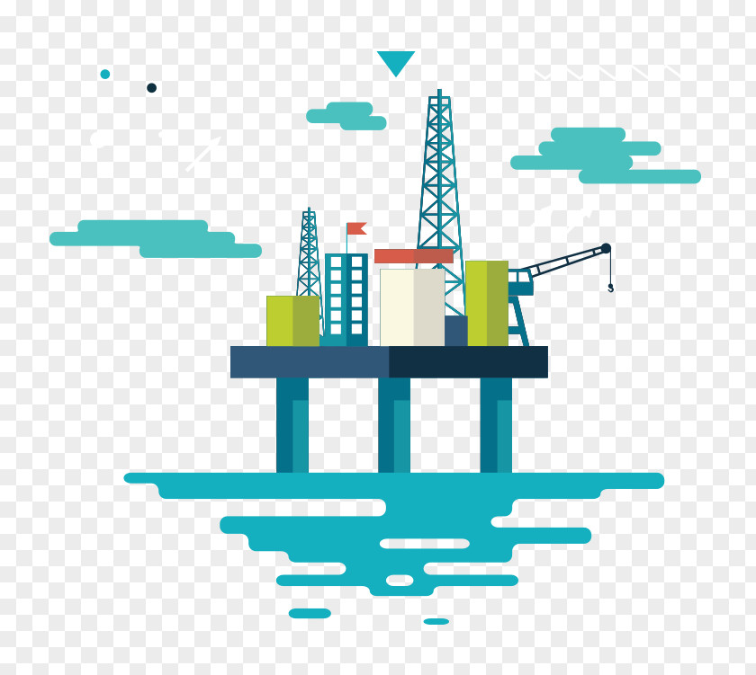 Vector Sea Mining Factory Oil Platform Drilling Rig Petroleum Offshore PNG