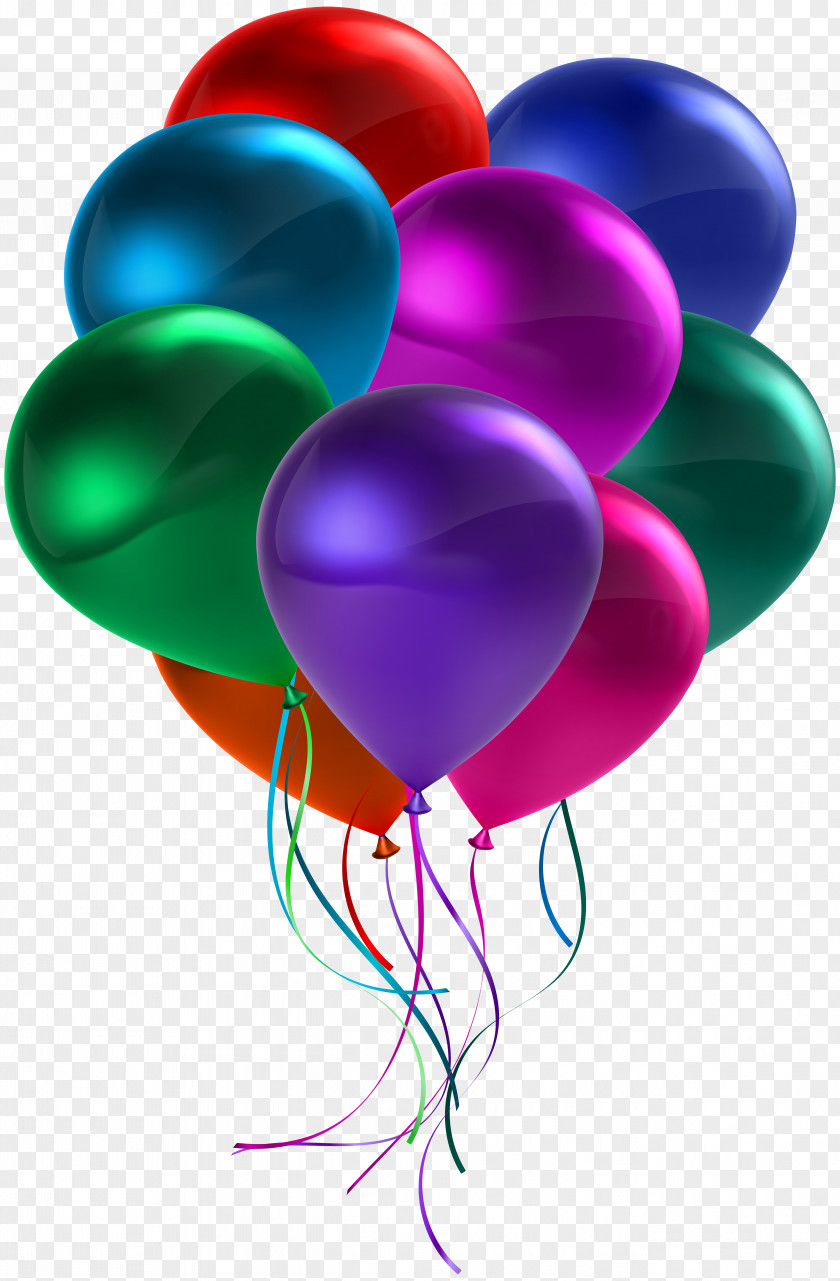 Bunch Of Colorful Balloons Transparent Clip Art Gas Balloon Party Birthday PNG