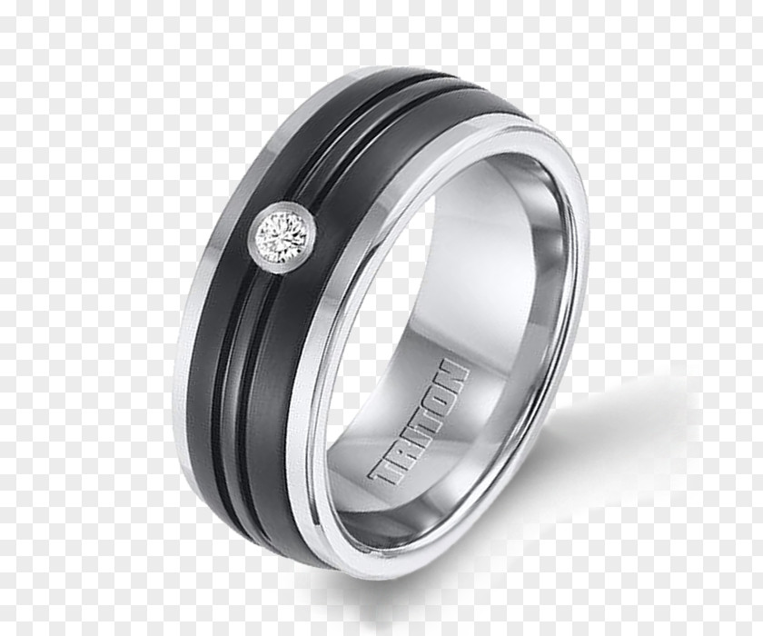 Tungsten Carbide Wedding Ring Silver PNG