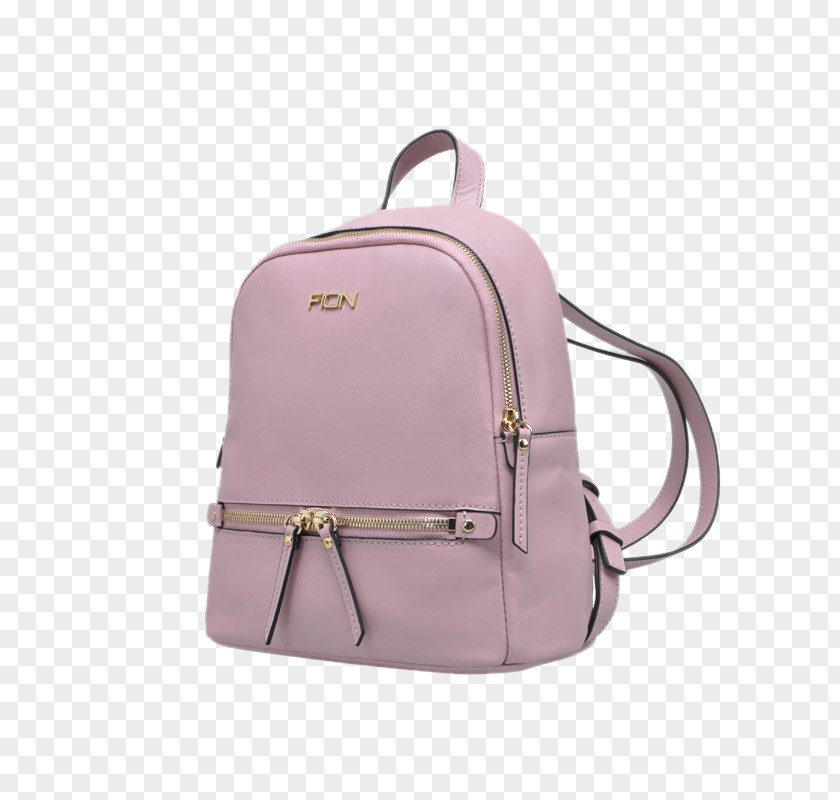 Double Zipper High-end Pink Backpack Bag PNG