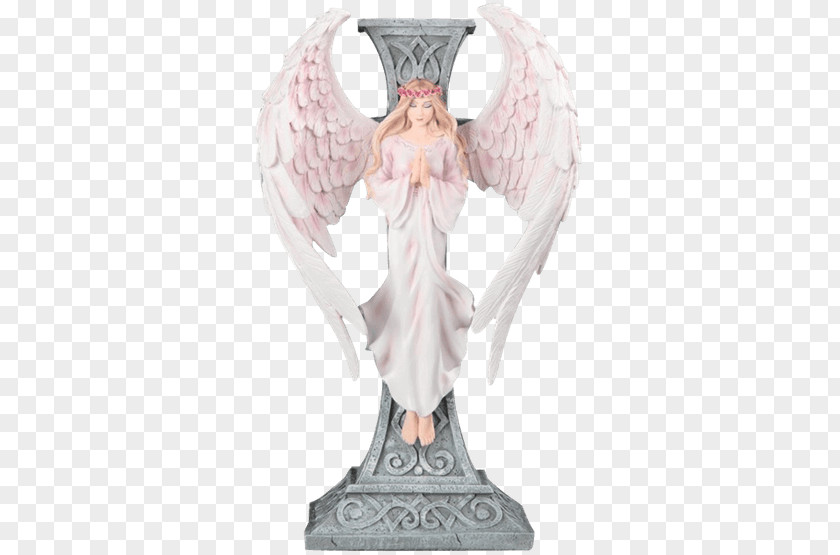 Prayer Angel Statue Figurine M Christian Cross P!nk PNG