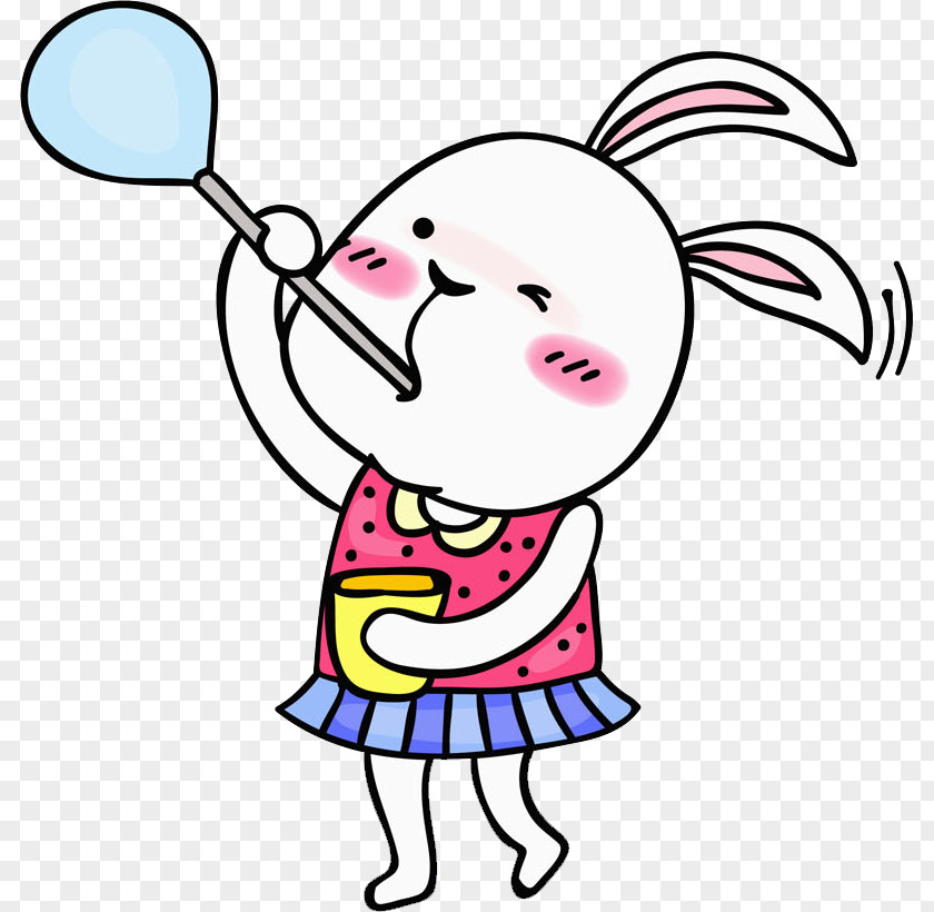 Bubble Bunny Illustration PNG