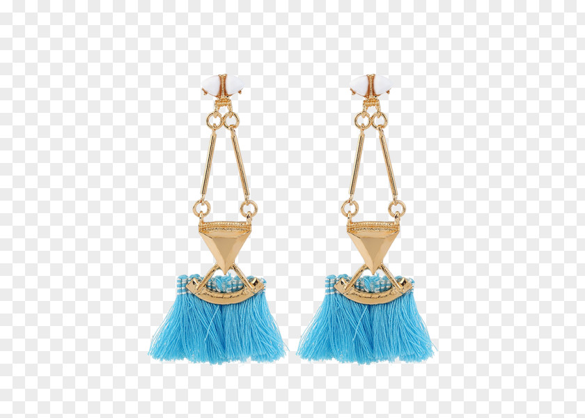 Jewellery Earring Tassel Blue Turquoise Fringe PNG