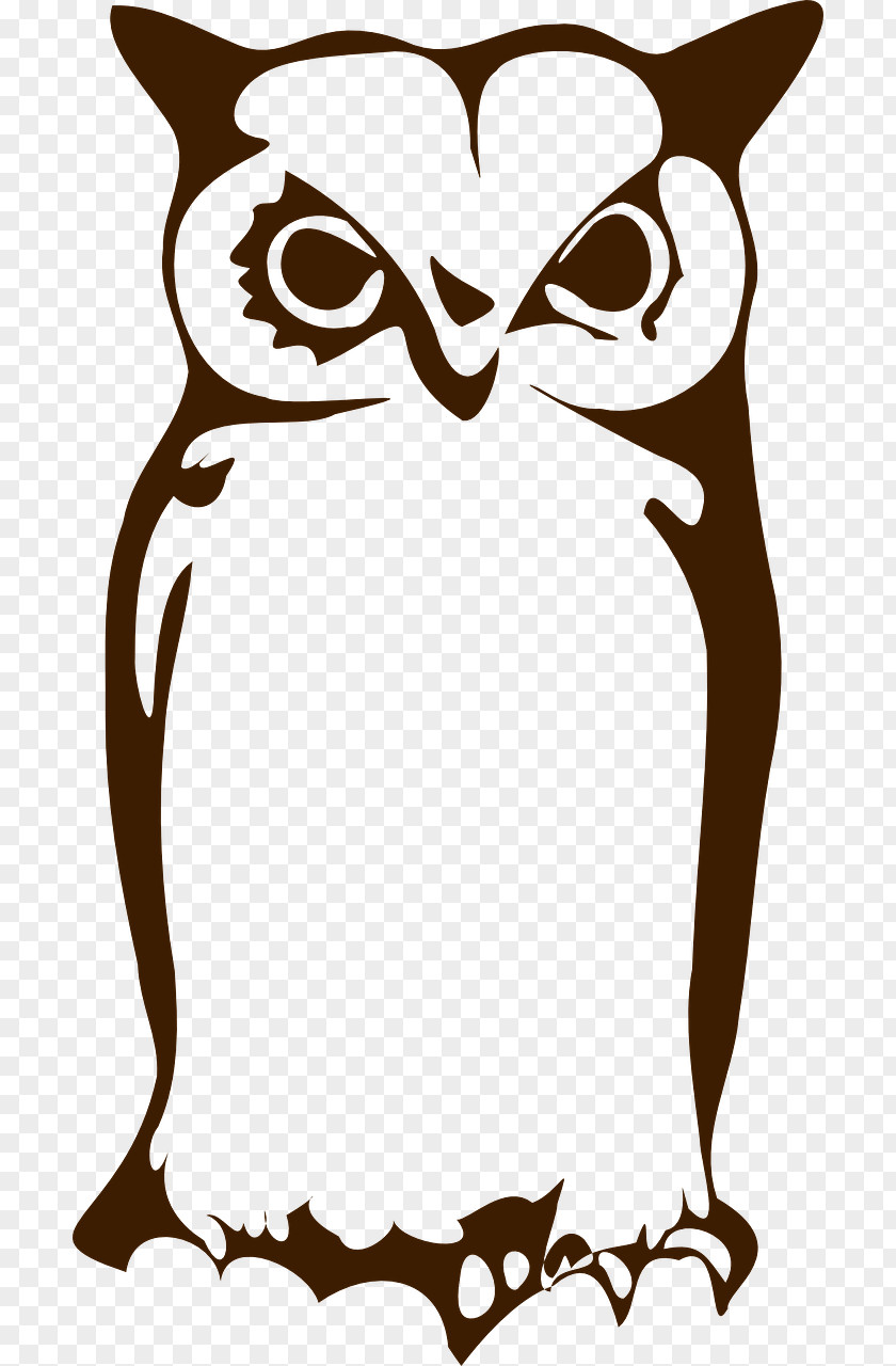 Brown Owl Silhouette Clip Art PNG