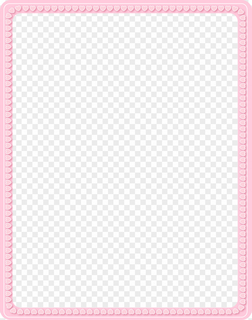 Rectangular Pink Heart-shaped Decorative Border PNG pink heart-shaped decorative border clipart PNG