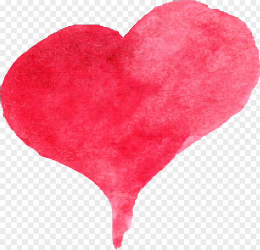 Watercolour Heart Watercolor Painting Red PNG