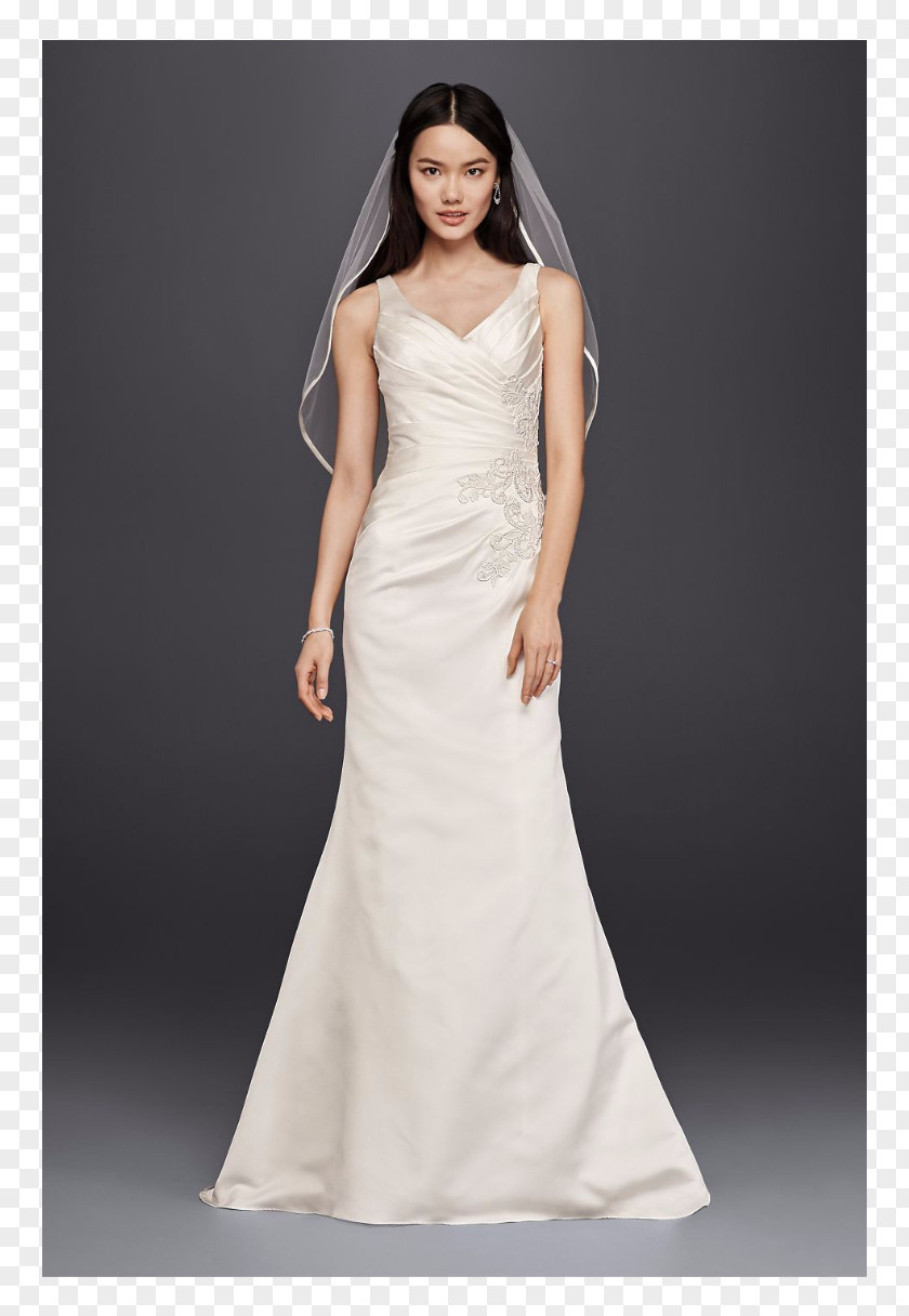 Embroidered Flower Wedding Dress Gown David's Bridal Neckline PNG