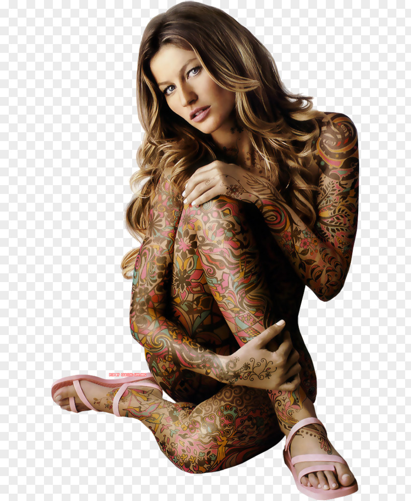 Model Gisele Bündchen Tattoo Body Suit Irezumi Painting PNG
