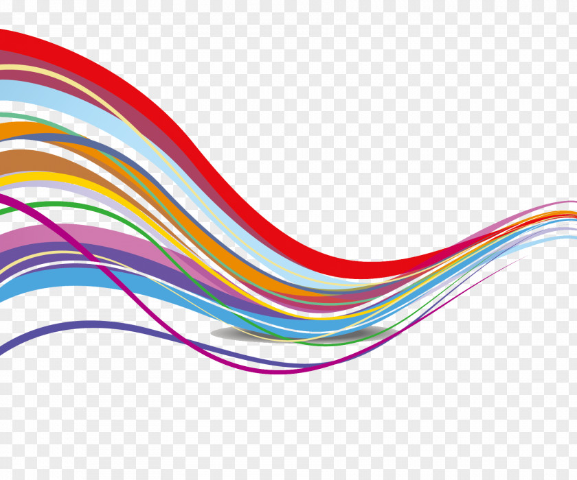 Rainbow Wavy Lines Euclidean Vector PNG