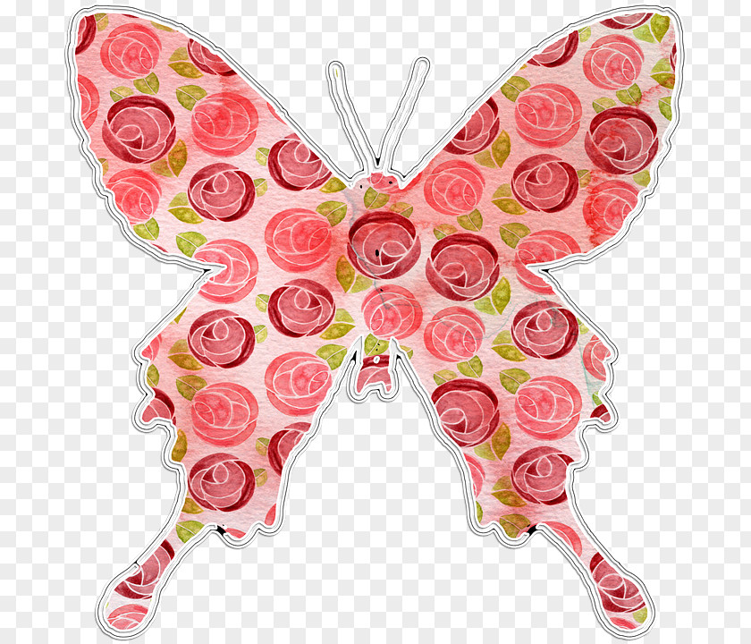 Blush Floral Butterfly Pink Clip Art PNG