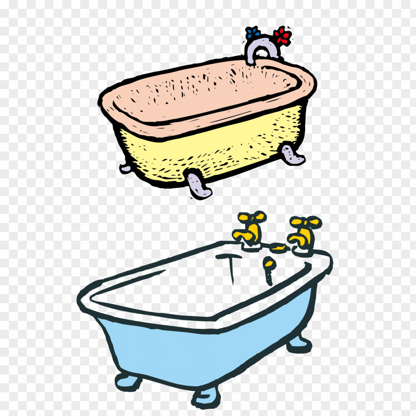 Vector Material Cute Bathtub Hot Tub Bathroom Clip Art PNG