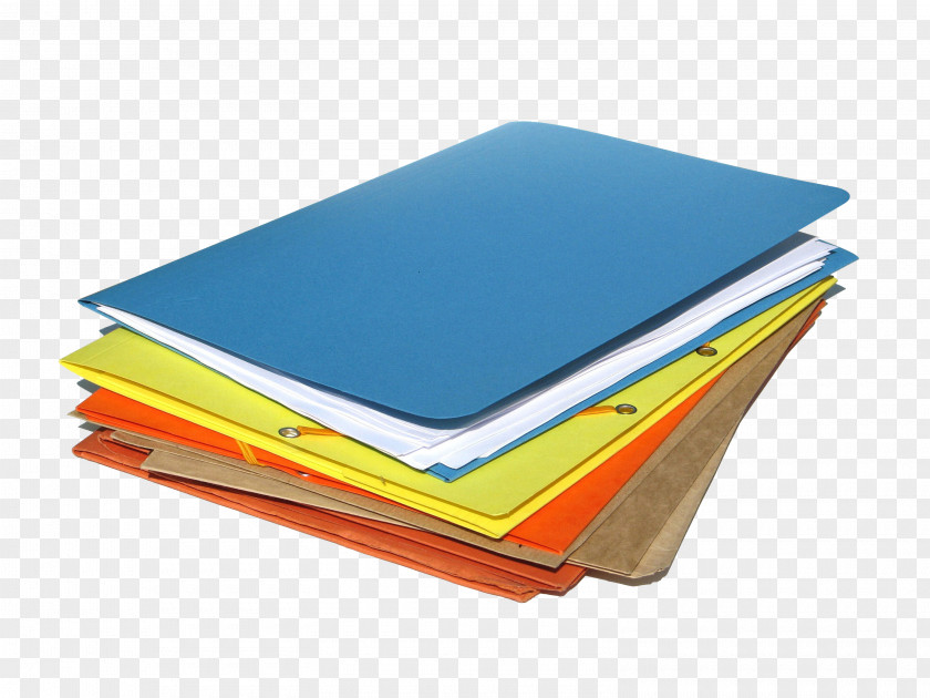 Bunch Of Blue Orange Yellow Folder Paper Directory Download Computer File PNG