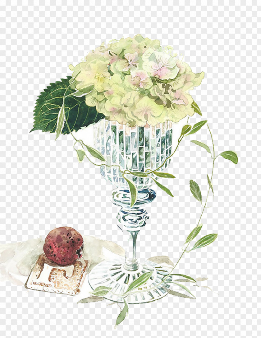 High Vase Of Hydrangea Picture Material French Floral Design Flower PNG