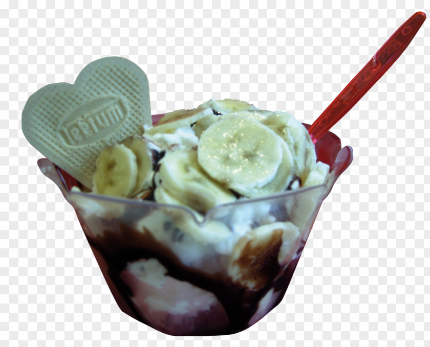 Ice Cream Sundae Gelato Banana Plantain PNG