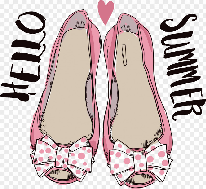 Vector Princess Shoes Pink High-heeled Footwear Shoe Illustration PNG
