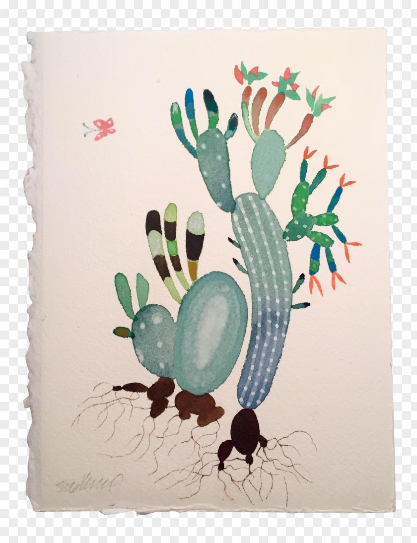 Cactaceae Watercolor Painting Citroën Cactus M Teal PNG