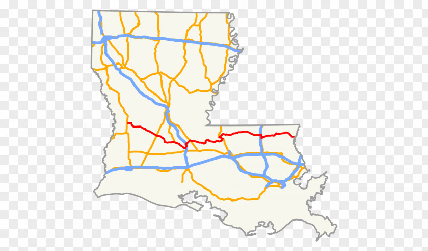 Dividing Line U.S. Route 90 In Louisiana Interstate 10 Highway 1 Map PNG