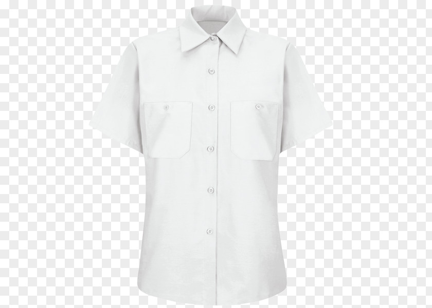 Work Uniforms Blouse Tops Collar Sleeve Button PNG
