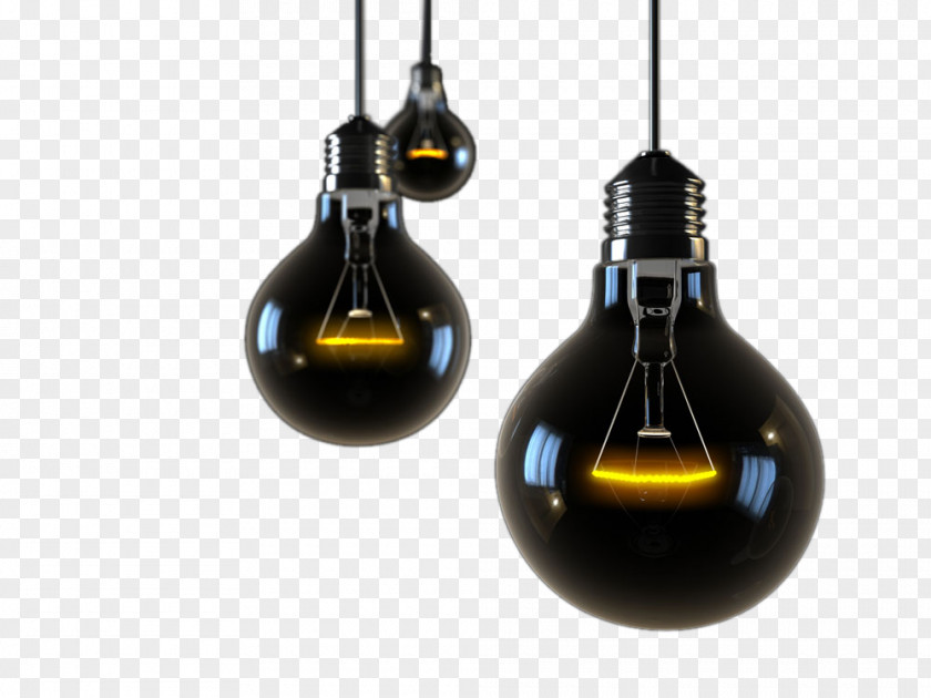 Black Bulb Incandescent Light Fixture Electric PNG